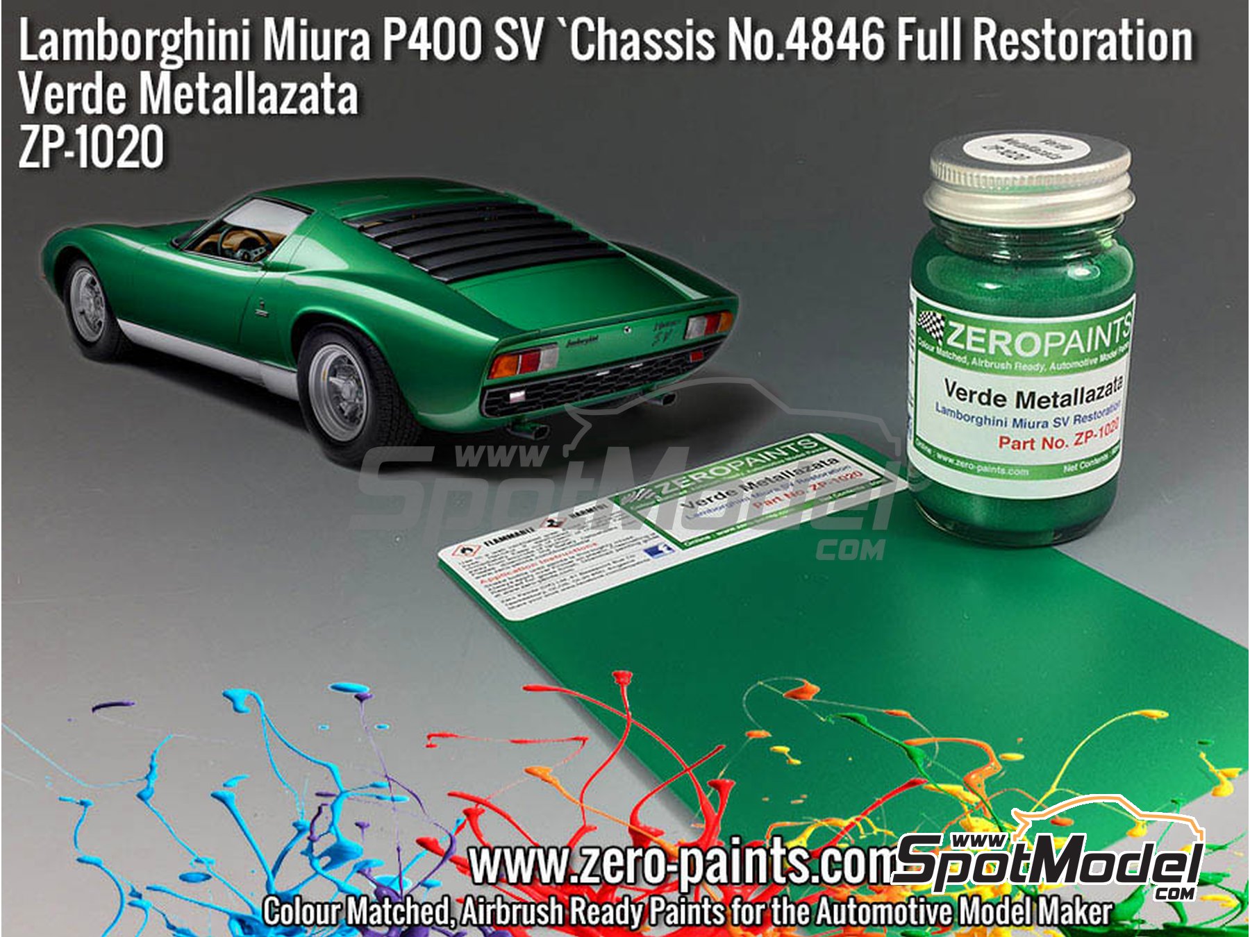 Zero Paints ZP-1020-4846: Paint for airbrush Lamborghini